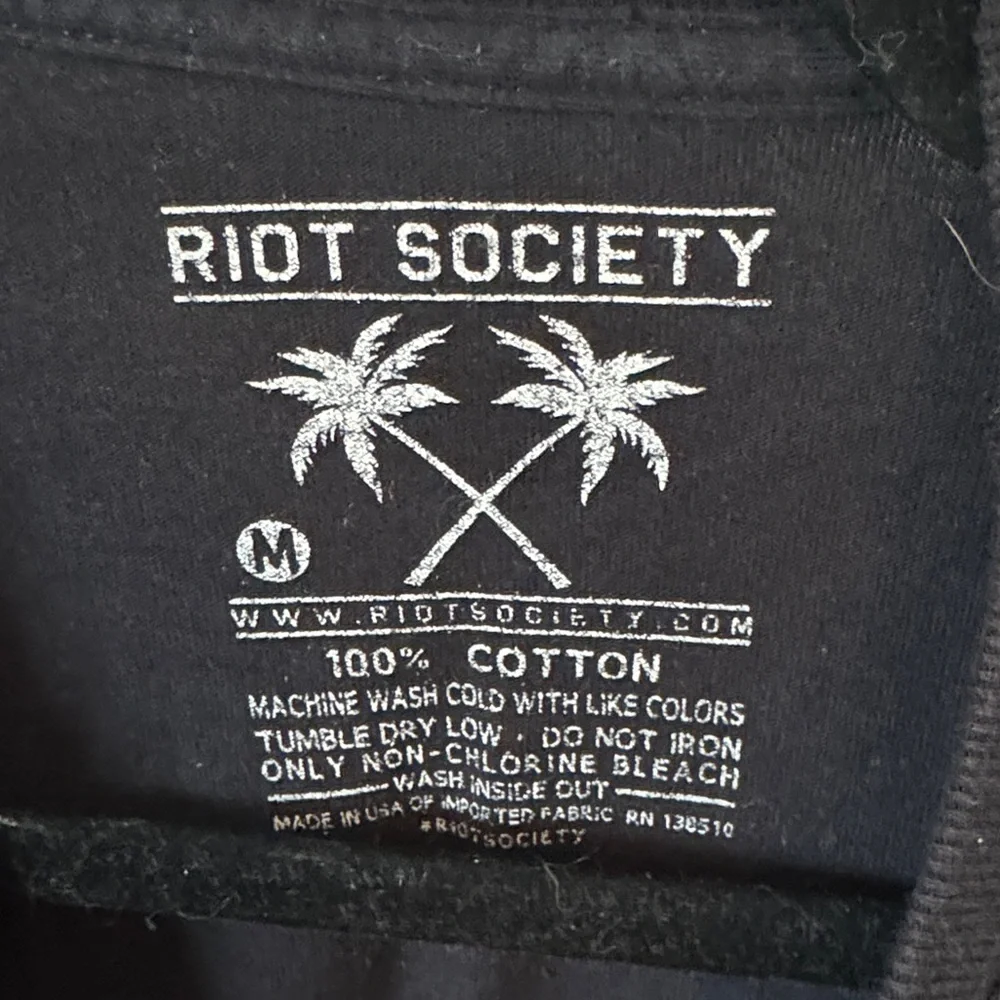 Riot Society Black Tee with Palm Tree Graphic